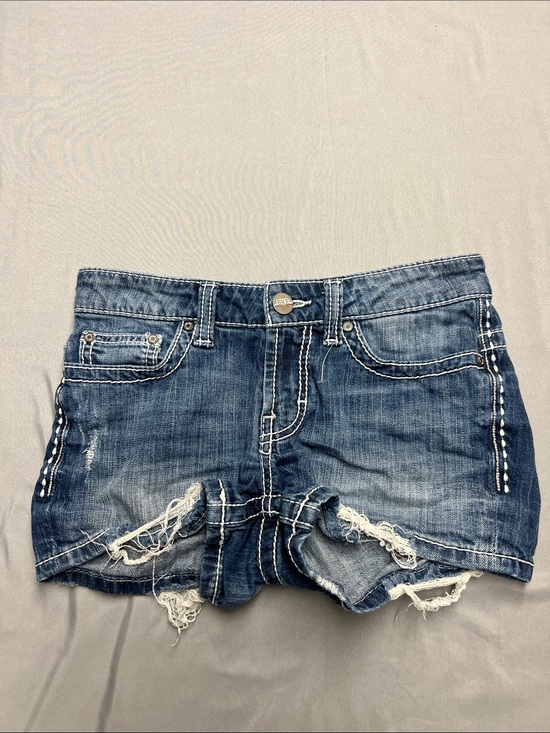 BKE Pants - BKE Women's Distressed Blue Denim Jean Shorts0840-a1
